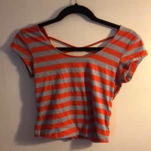 Orange and Gray Crop Top M